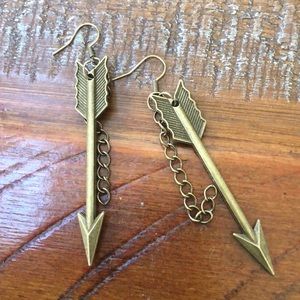 Bronze arrow earrings